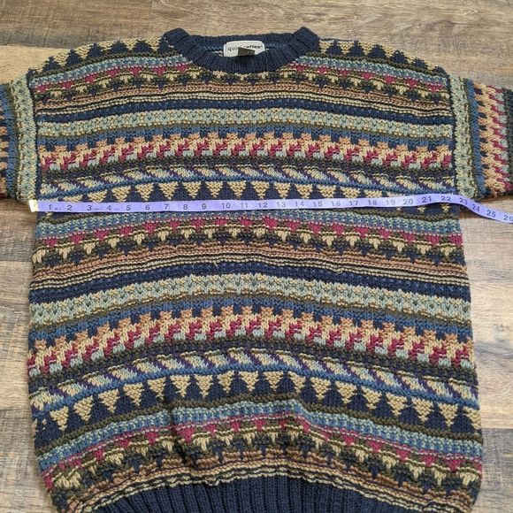 Vintage fisherman's knit cotton sweater  grandpa sweater - Picture 4 of 10